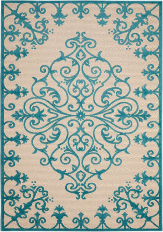 Nourison Aloha 3'6“ x 5'6“ Aqua Outdoor Rug