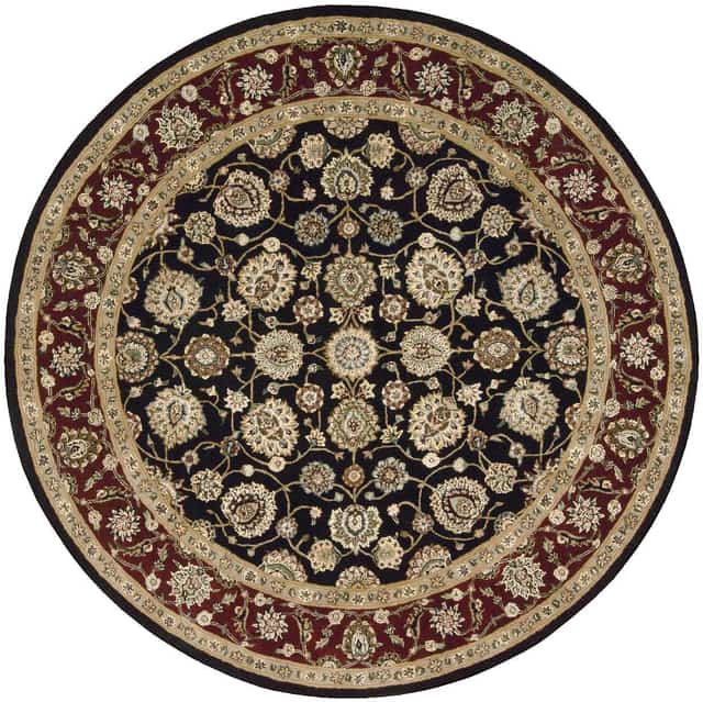 Nourison Nourison 2000 6' x Round Black Traditional Indoor Rug