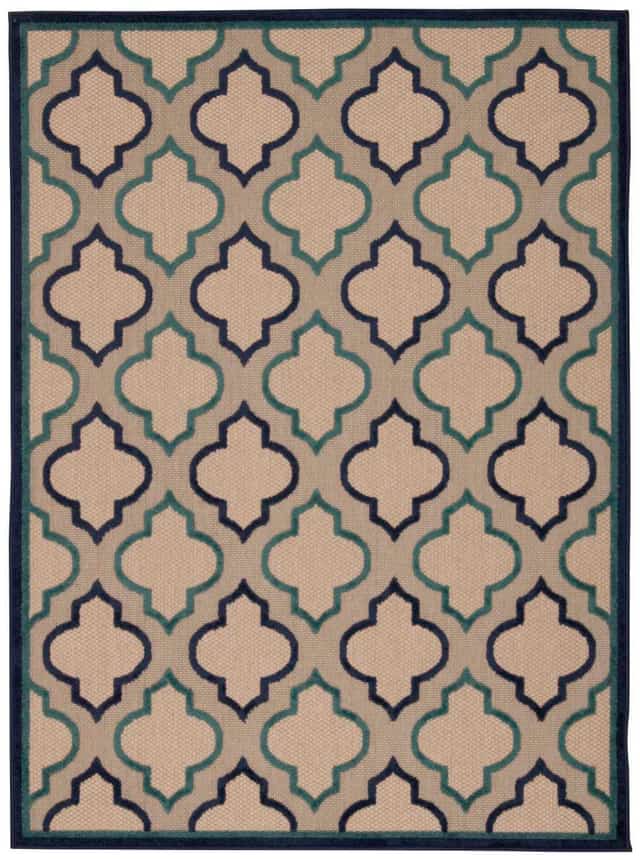 Nourison Aloha 5'3“ x 7'5“ Navy Outdoor Rug