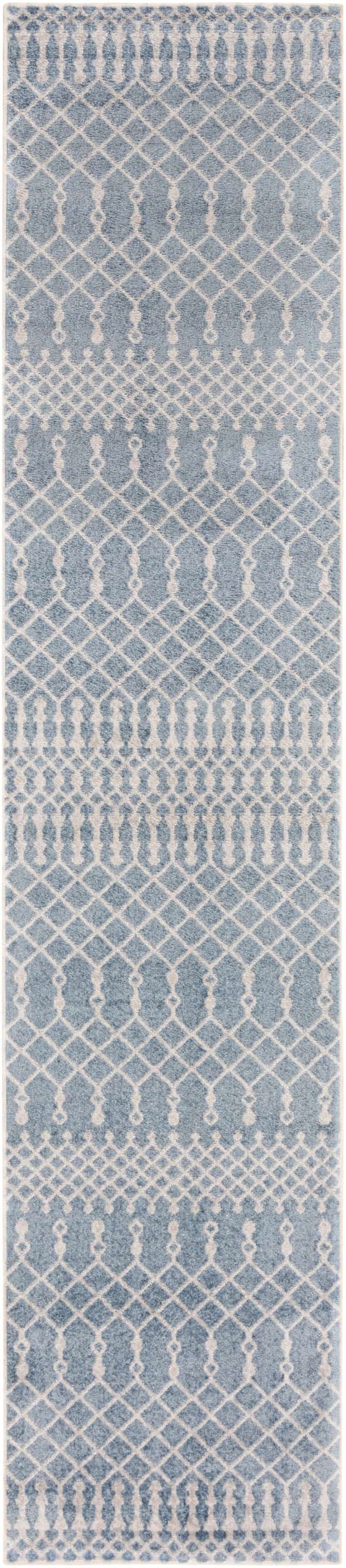 Nourison Astra Machine Washable 2' x 6' Blue Bohemian Indoor Rug