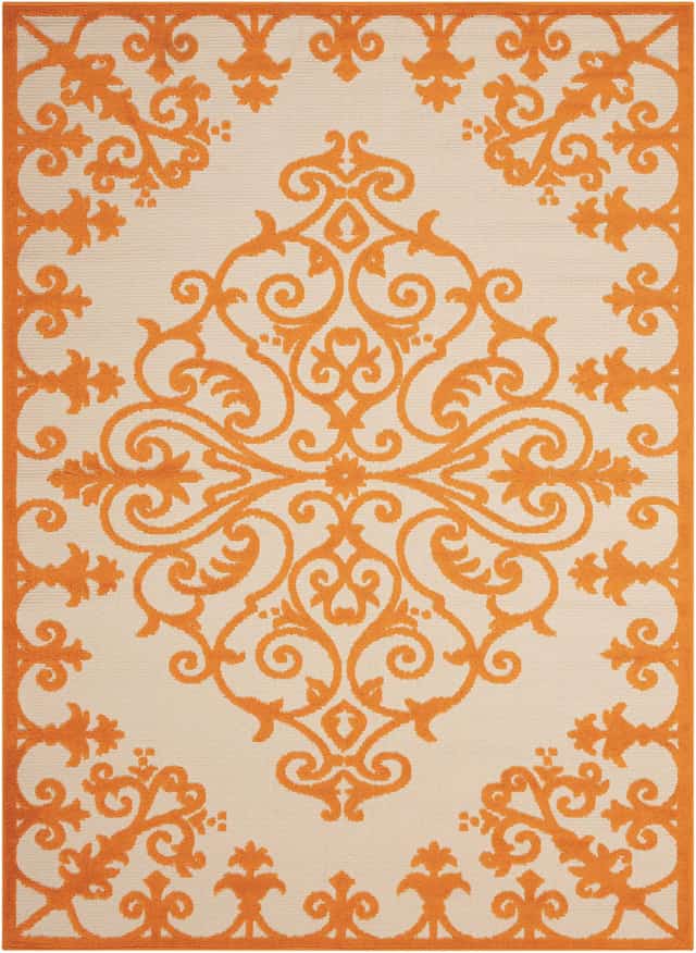 Nourison Aloha 7'10“ x 10'6“ Orange Outdoor Rug